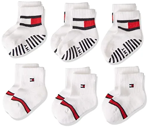 Tommy Hilfiger unisex bebis Crew-strumpor (6-pack)